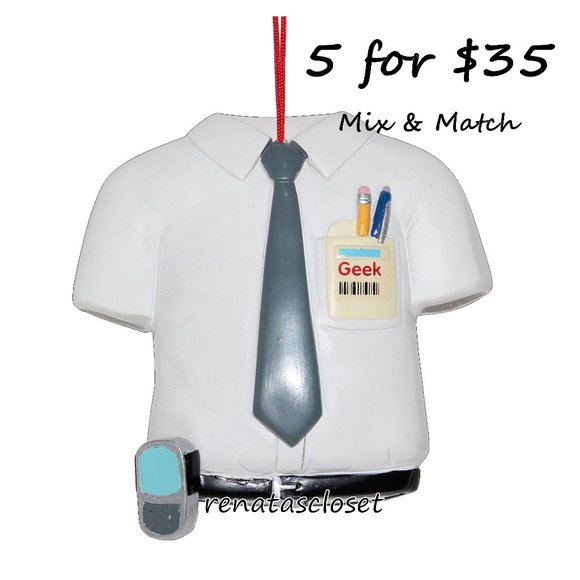 Holiday Aisle Geek Shirt Christmas Tree Ornament NWT - Picture 1 of 7